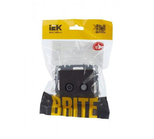 BRITE Розетка двойная TV+SAT РТВ/РСп12-БрТБ темная бронза   BR-AF20-O-K45  IEK