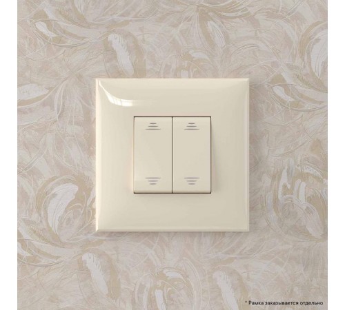 Переключатель двухклавишный в стену, "Avanti", "Ванильная дымка"  4405114  DKC