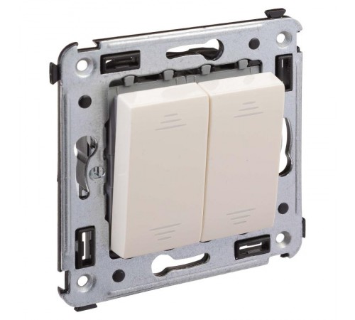 Переключатель двухклавишный в стену, "Avanti", "Ванильная дымка"  4405114  DKC