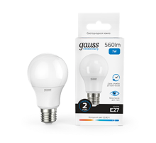 Лампа светодиодная LED Elementary A60 7W E27 560lm 6500K  23237A  Gauss