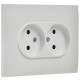 SKANDY Розетка 2-местная без заземления с защитными шторками 10А в сборе SK-R09W арктический белый  SK-R23-10-K01-F  IEK