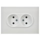 SKANDY Розетка 2-местная без заземления с защитными шторками 10А в сборе SK-R09W арктический белый  SK-R23-10-K01-F  IEK