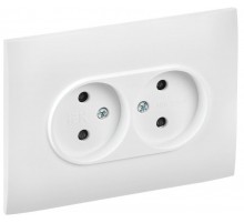 SKANDY Розетка 2-местная без заземления с защитными шторками 10А в сборе SK-R09W арктический белый  SK-R23-10-K01-F  IEK