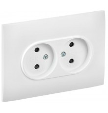 SKANDY Розетка 2-местная без заземления с защитными шторками 10А в сборе SK-R09W арктический белый  SK-R23-10-K01-F  IEK
