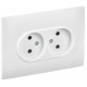 SKANDY Розетка 2-местная без заземления с защитными шторками 10А в сборе SK-R09W арктический белый  SK-R23-10-K01-F  IEK
