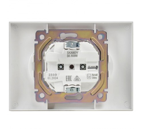 SKANDY Розетка 2-местная без заземления с защитными шторками 10А в сборе SK-R09W арктический белый  SK-R23-10-K01-F  IEK