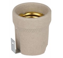 Патрон  Е27 керамический белый с держателем  Б0069217  ЭРА