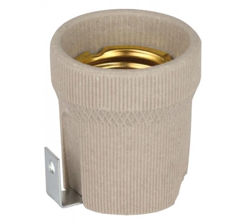 Патрон  Е27 керамический белый с держателем  Б0069217  ЭРА