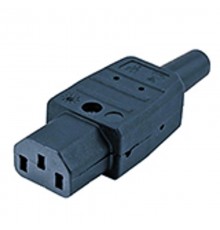 CON-IEC320C13 Разъем IEC 60320 C13 220В 10A на кабель (плоские контакты внутри разъема), прямой  47865  Hyperline
