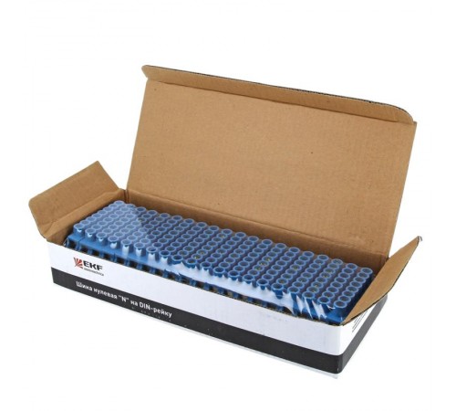 Шина "0" N 63.10 нейлоновый корпус на DIN-рейку (латунь) синий EKF PROxima  sn0-63-10-dn  EKF