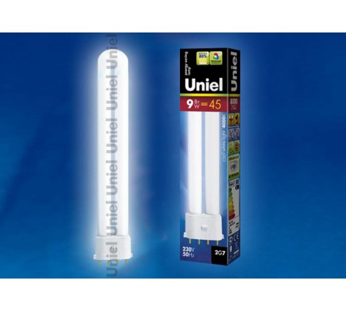 Лампа люминесцентная компакт. ESL-PL 9Вт 2G7 1U 4000К   06000  Uniel