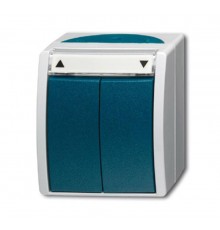 Выключатель жалюзи, с фиксацией, для открытого монтажа, IP44, серия ocean, цвет серый/сине-зелёный  1085-0-1612   2CKA001085A1612  ABB