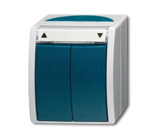 Выключатель жалюзи, с фиксацией, для открытого монтажа, IP44, серия ocean, цвет серый/сине-зелёный  1085-0-1612   2CKA001085A1612  ABB