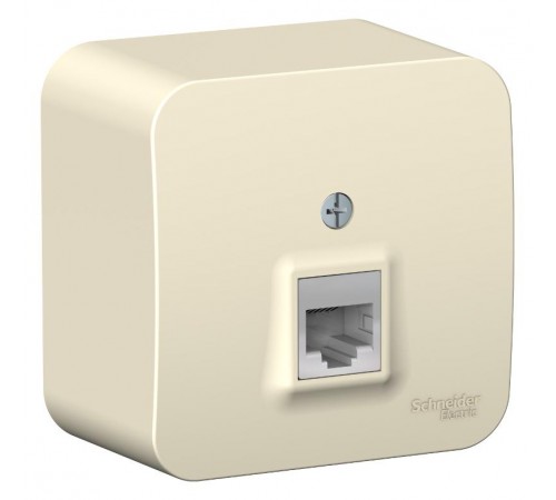 Blanca Молочный О/У с изолирующей пластиной Розетка компьютерная RJ45, кат.5E  BLNIA045002  SE