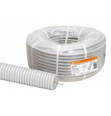 Труба гибкая гофрированная ПВХ 63мм с протяжкой лёгкая (15м)  SQ0401-0007  TDM
