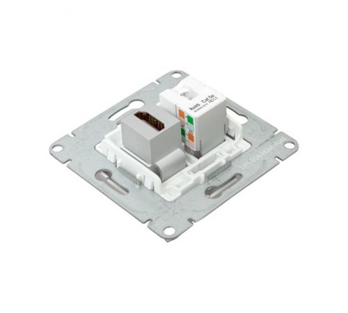 Механизм розетки HDMI+RJ45 (cat5), алюминий Эпика EKF  UP1-SOA-HDMI+RJ45  EKF