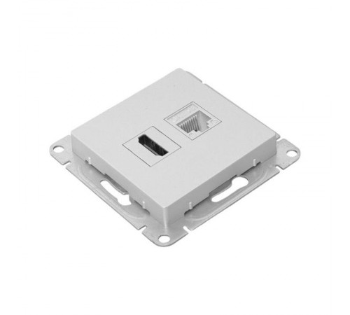 Механизм розетки HDMI+RJ45 (cat5), алюминий Эпика EKF  UP1-SOA-HDMI+RJ45  EKF