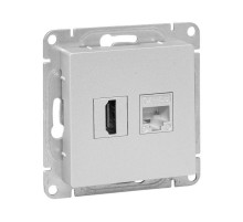 Механизм розетки HDMI+RJ45 (cat5), алюминий Эпика EKF  UP1-SOA-HDMI+RJ45  EKF
