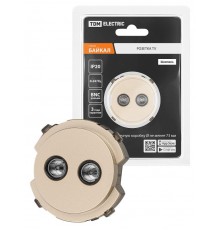 Розетка двойная TV проходная шампань, "Байкал"   SQ1819-0512  TDM