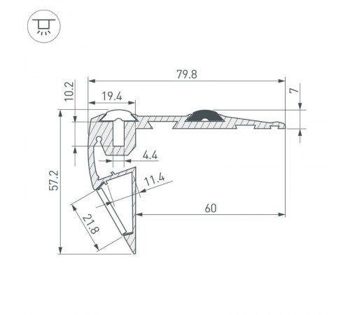 Профиль STEP-FRONT-2000 ANOD  023866  Arlight