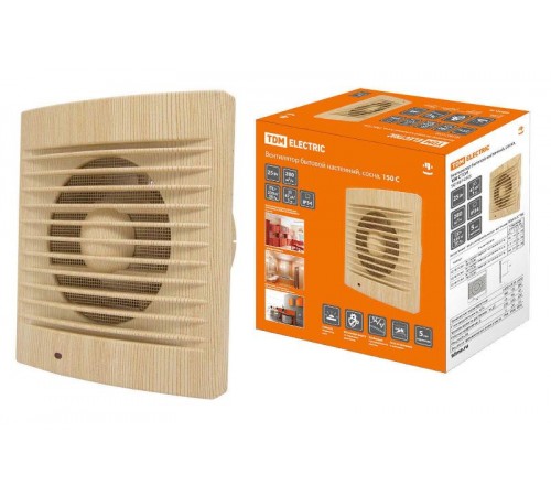 Вентилятор бытовой настенный, 150 С "ЭКО" (сосна)  SQ1807-0105  TDM