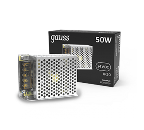 Блок питания 50W 24V IP20 1/120  202002050  Gauss