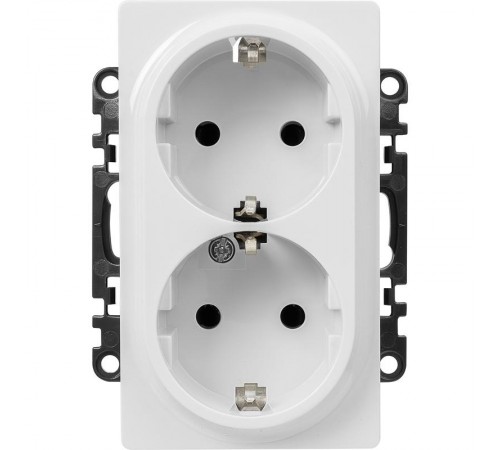 Valena LIFE DIY Белый Розетка 2-ая с/з с защитными шторками, безвинт.зажим  753426  Legrand