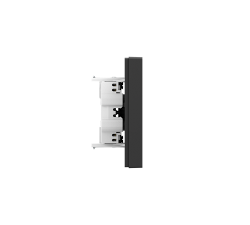 Механизм розетки двойной, 16А, без заземления, без шторок, с рамкой, чёрный Эпика EKF  UP1-SOB-200  EKF