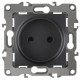 Розетка 12-2105-05 2P, 16АХ-250В,  антрацит  Б0018258  ЭРА
