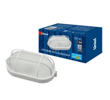 Светильник пылевлагозащищенный для ЖКХ под лампу Е27 UWL-O02 100W/E27 IP54 WHITE Овал/Решетка  UL-00006774  Uniel