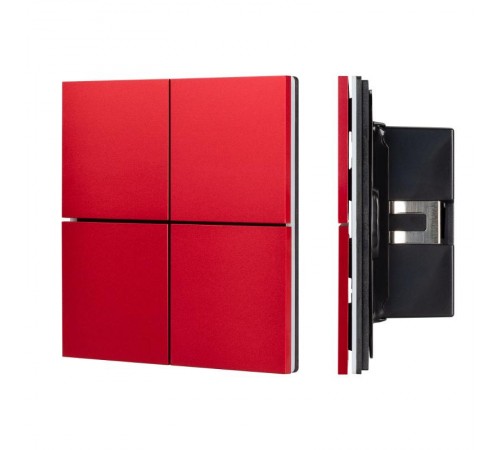 INTELLIGENT ARLIGHT Кнопочная панель KNX-304-23-IN Rose Red (BUS, Frameless) (IARL, IP20 Металл, 2 года)  039664  Arlight