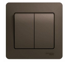 Glossa Шоколад Выключатель 2-клавишный, сх.5, 10АХ (в сборе)  GSL000852  SE