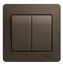 Glossa Шоколад Выключатель 2-клавишный, сх.5, 10АХ (в сборе)  GSL000852  SE