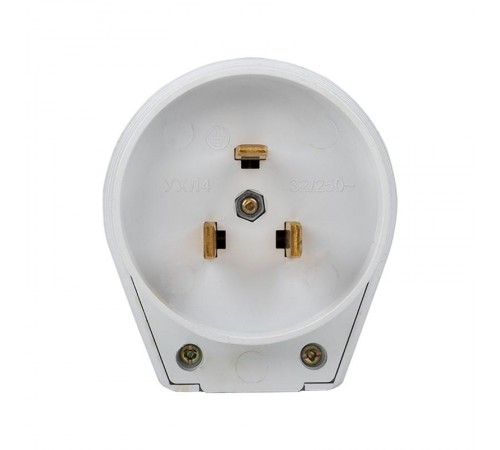 Вилка для разъема РШ-ВШ 32А 250В 2P+PE пластиковая бел.  AS-250-B-01  EKF