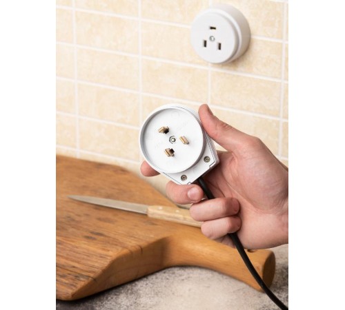 Вилка для разъема РШ-ВШ 32А 250В 2P+PE пластиковая бел.  AS-250-B-01  EKF