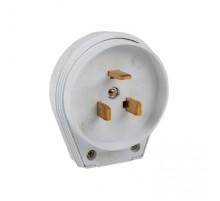 Вилка для разъема РШ-ВШ 32А 250В 2P+PE пластиковая бел.  AS-250-B-01  EKF