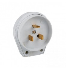 Вилка для разъема РШ-ВШ 32А 250В 2P+PE пластиковая бел.  AS-250-B-01  EKF