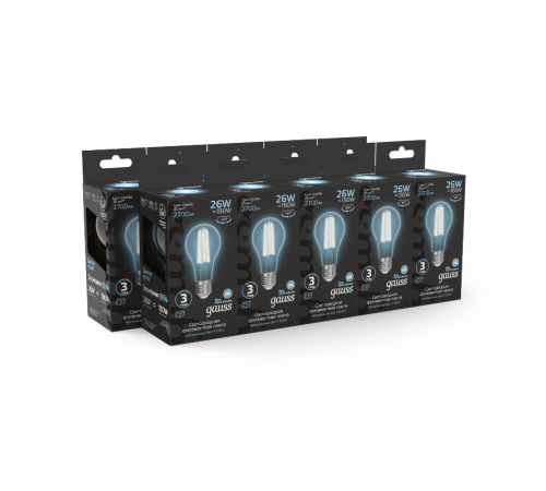 Лампа светодиодная Filament А70 26W 2700lm 4100К Е27 LED 1/10/40  102902226  Gauss