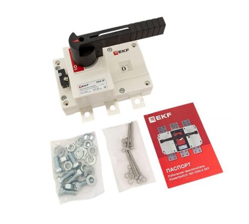 Рубильник-выключатель 250A 3P c рукояткой управления для прямой установки PowerSwitch  psds-250-3  EKF