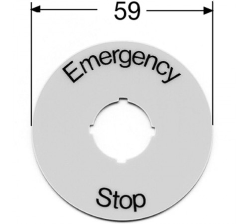 Шильдик круглый Emergency stop MA6-1026  1SFA611930R1026  ABB
