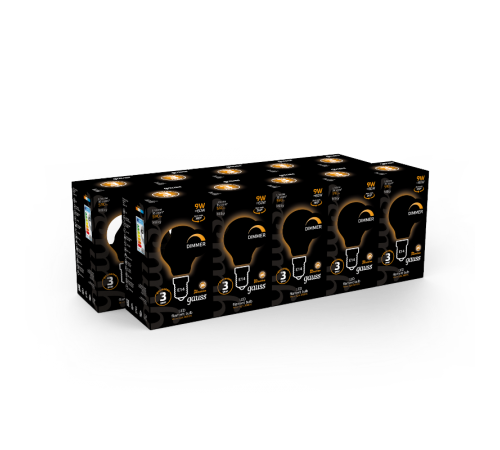 Лампа светодиодная Filament Шар 9W 590lm 3000К Е14 milky диммируемая LED 1/10/50  105201109-D  Gauss