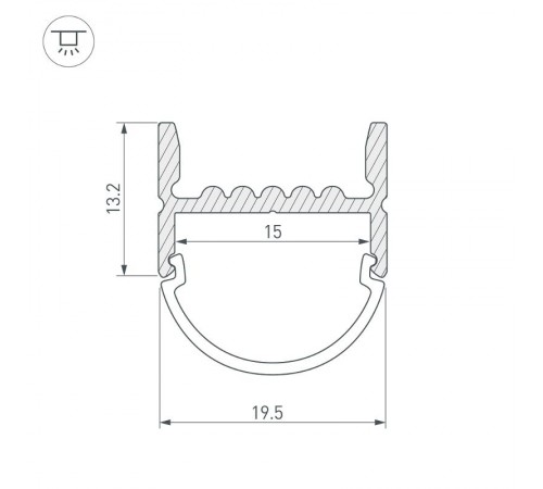 Профиль ARH-WIDE-H20-2000 ANOD  018859  Arlight