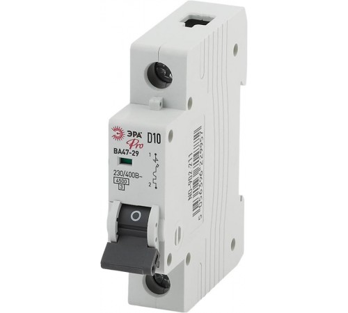 Выключатель автоматический однополюсный NO-902-211 ВА47-29 1Р 10А 4,5кА кривая D (12/180/3780) Pro  Б0048801  ЭРА