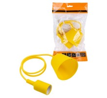 Патрон пластиковый Е27 с подвесом 1 м, желтый TDM  SQ0335-0065  TDM