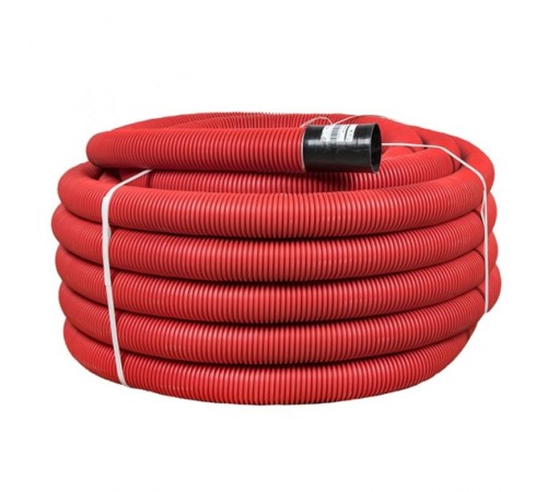 Труба гофрированная двустенная ПНД d 110 с зондом (50 м) красная, EKF PROximatg2st-110-50mEKF