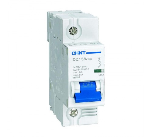 Выключатель автоматический однополюсный DZ158-125H 1P 125A 10kA х-ка (8-12In) (R)  158107  CHINT