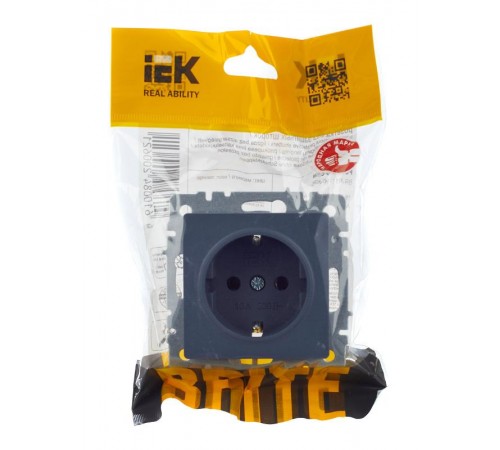 BRITE Розетка с заземлением без шторок 16А РС11-1-0-БрМ маренго   BR-R11-16-K35  IEK