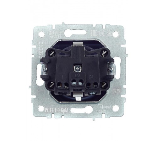 BRITE Розетка с заземлением без шторок 16А РС11-1-0-БрМ маренго   BR-R11-16-K35  IEK