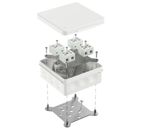 Коробка огнестойкая для о/п двухкомпонентная 60-0303-FR10.0-8 Е15-Е120 RAL9003 100х100х40 (16 шт/кор)  60-0303-9003-FR10.0-8  Промрукав