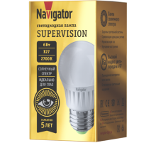 Лампа светодиодная NLL-G45-6-230-2.7K-E27-FR-SV  80542   Navigator